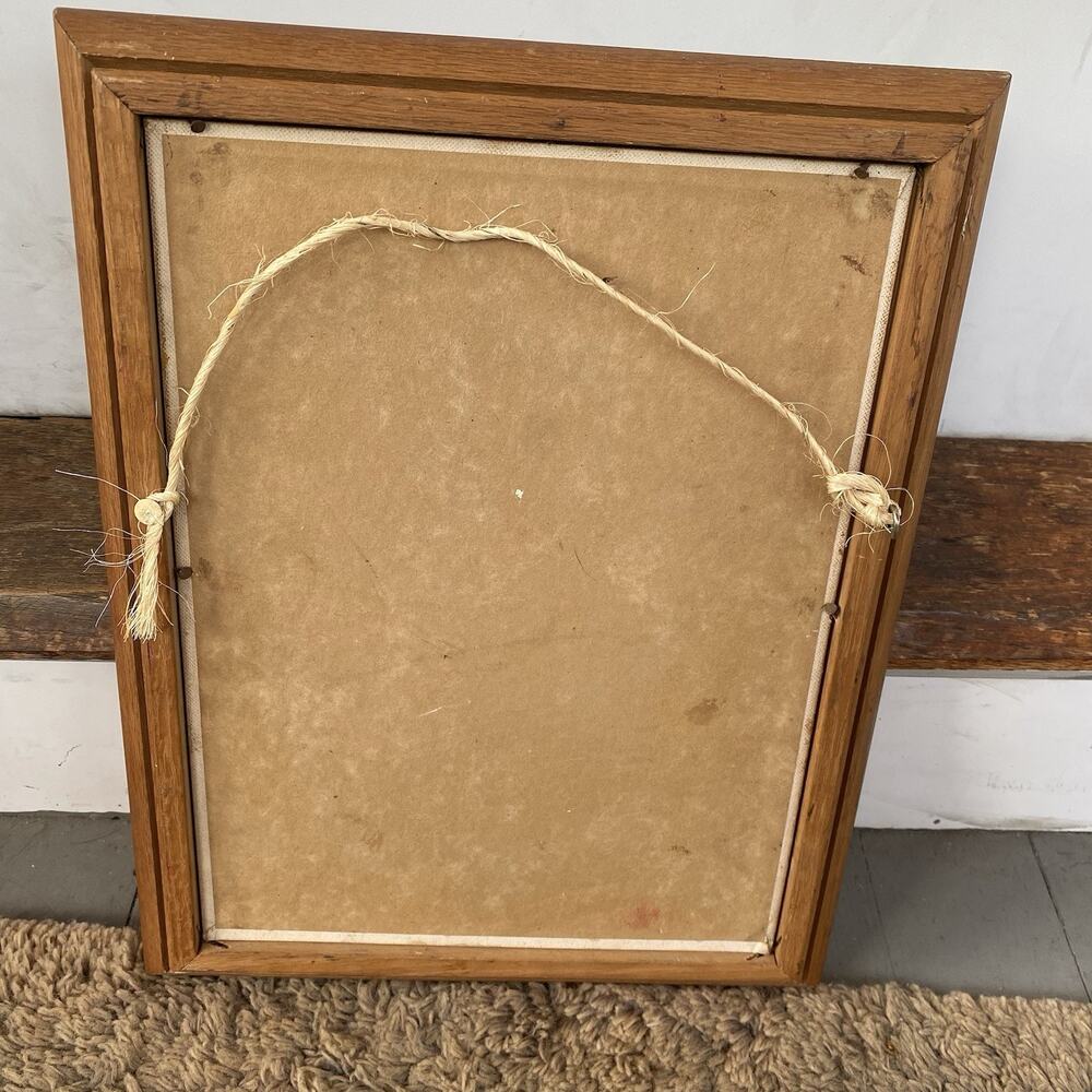 VTG Original Oil Painting on Canvas Abstract Living Room Fireplace Signed Frame - Picture 5 of 5